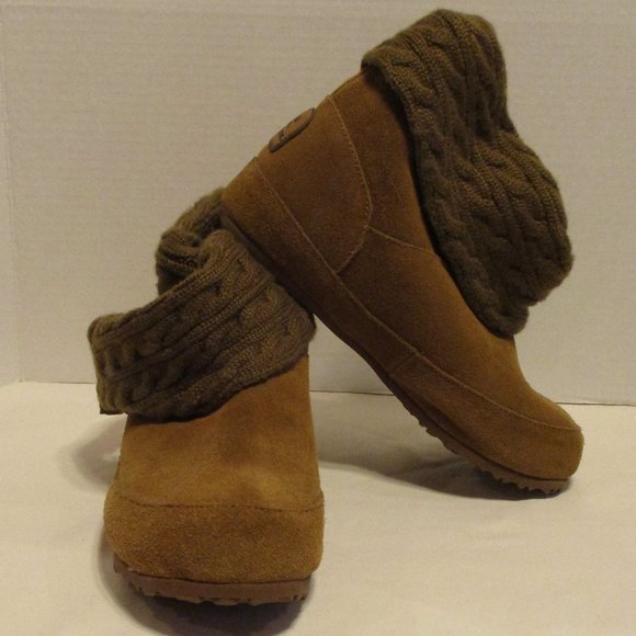 BearPaw Shoes - Bearpaw Woman Size 9 Brown Side Buckle Slide On Shoes